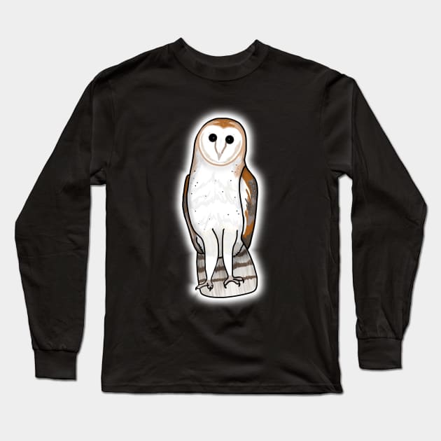 Glowing Barn Owl (Large Print) Long Sleeve T-Shirt by Aeriskate